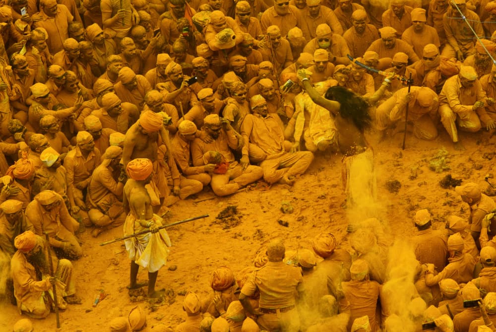 Golden Powder Ritual by Rahul Wedpathak — canvas wall art
