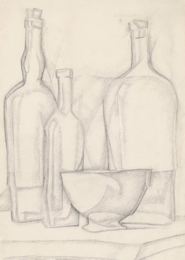 Bottles and Bowl (1911) by Juan Gris — canvas wall art