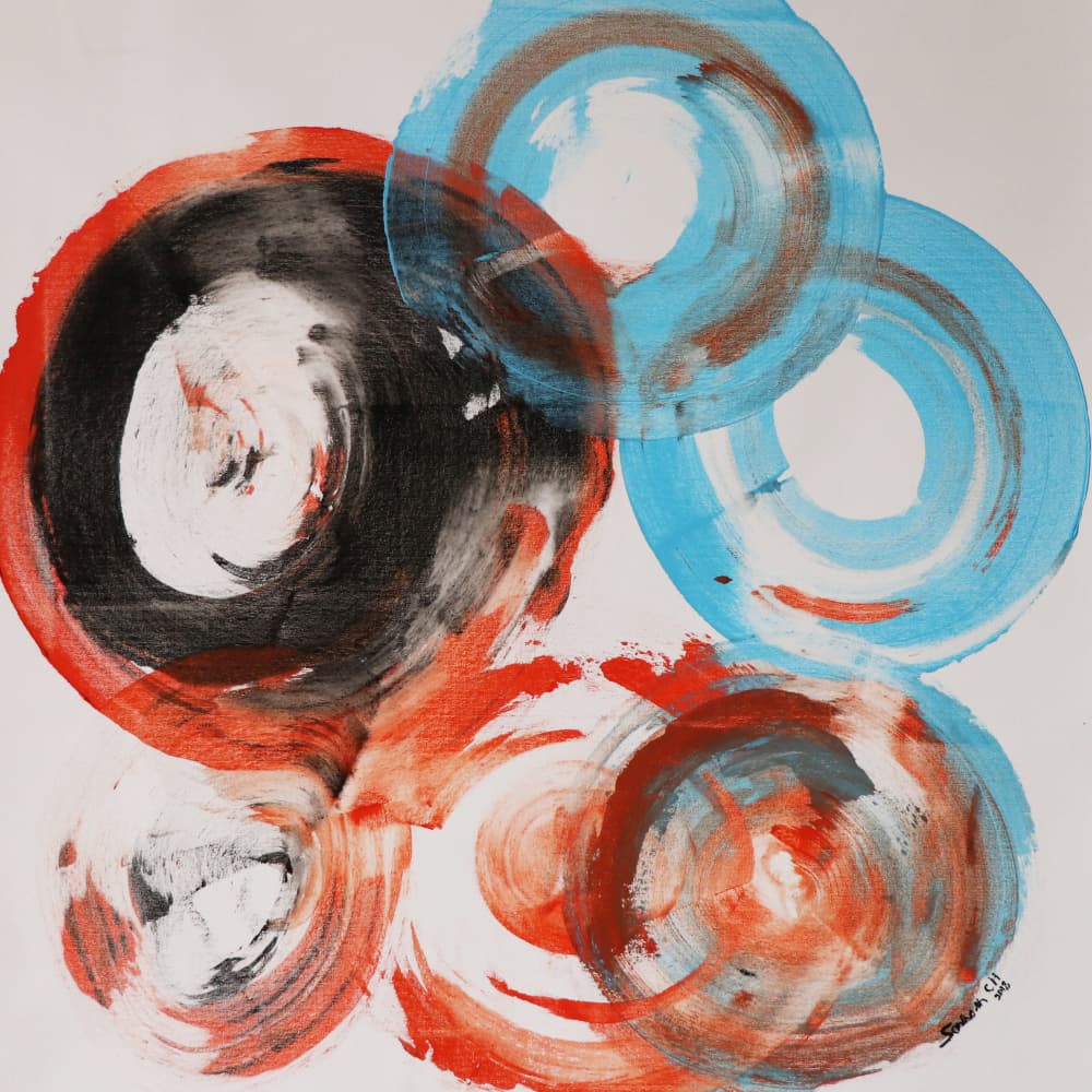 Colorful Abstract Circles by Santhosh ch — canvas wall art