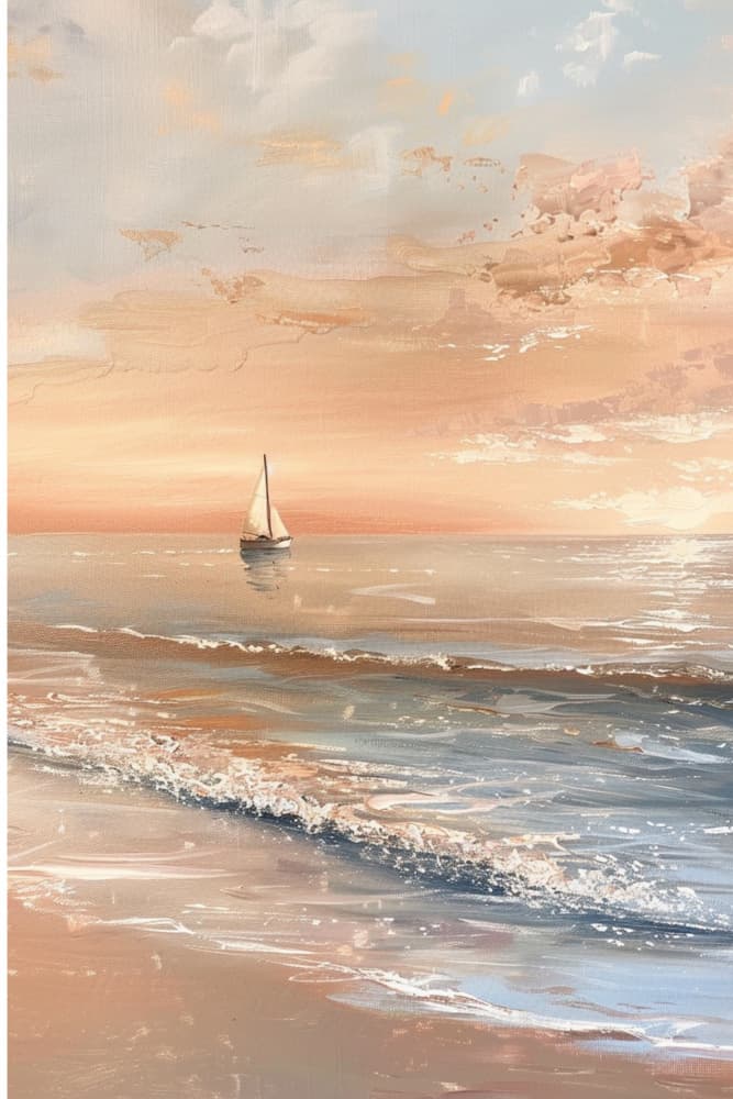 Serene Sunset Sailboat by Sally Ann Moss — canvas wall art