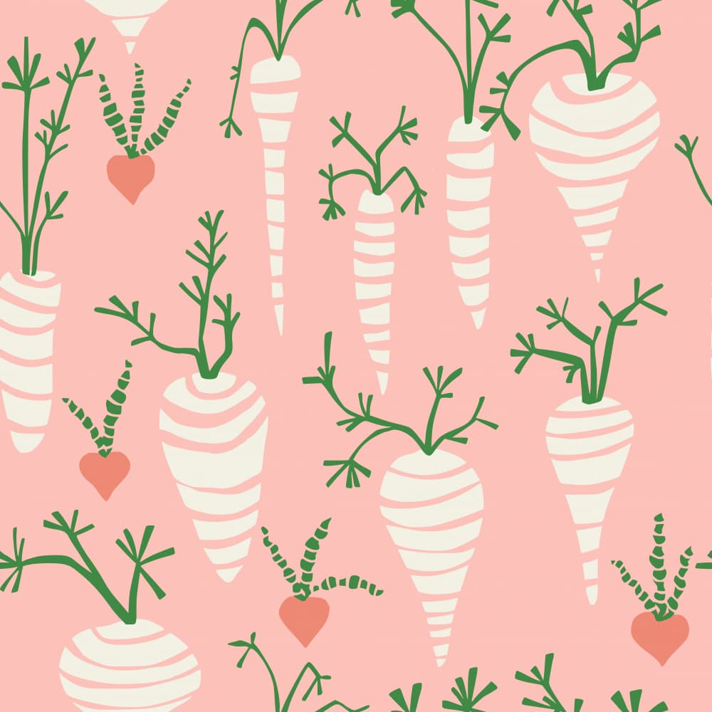 Whimsical Carrot Garden by Annick — canvas wall art