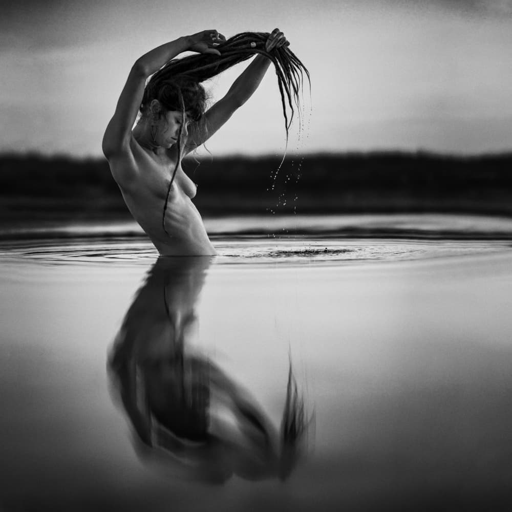 Dreadlocks Nude Reflection by Franky De Meyer — canvas wall art