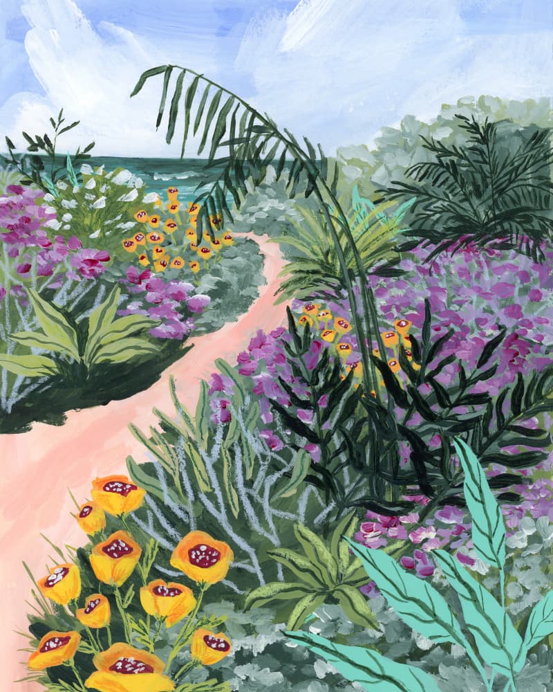 Seaside Garden Path by Sarah Gesek — canvas wall art