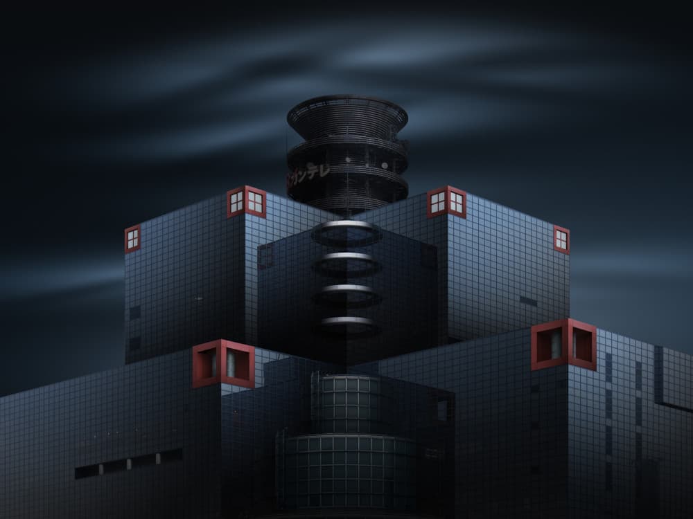 Dark Geometric Architecture by Shuchuan Liu — canvas wall art