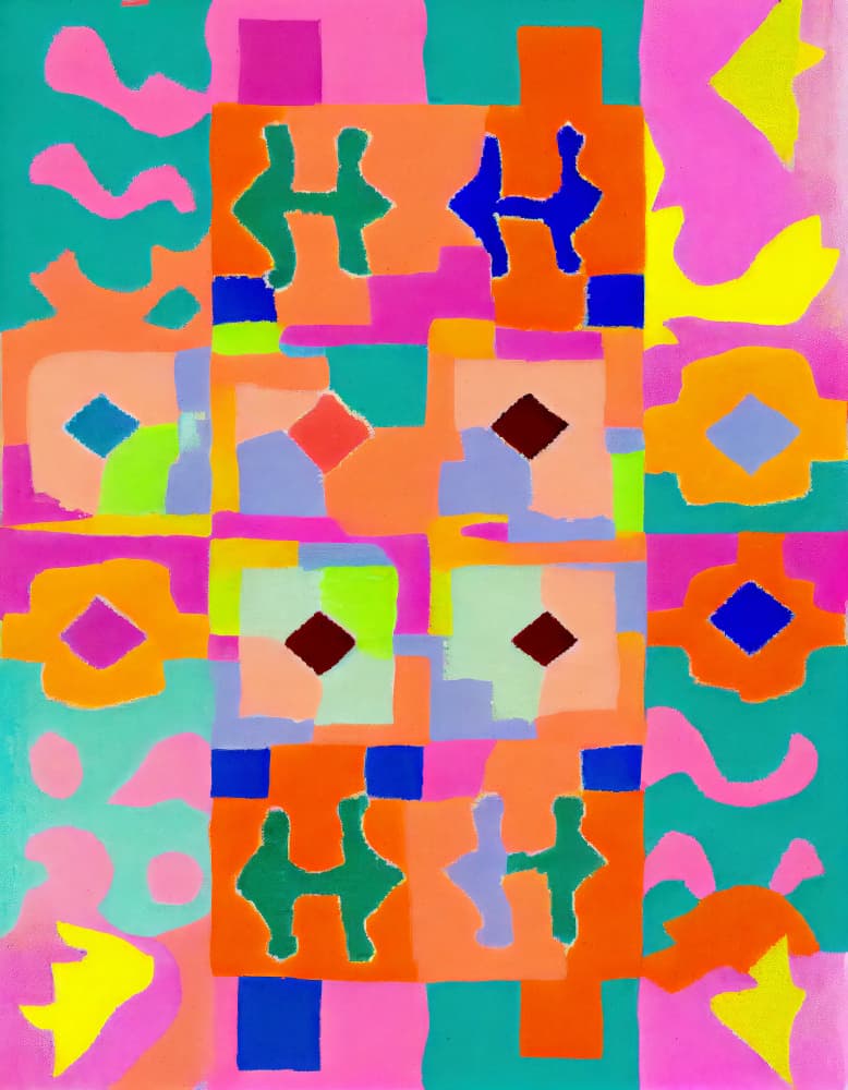 Vivid Geometric Tapestry by Treechild — canvas wall art