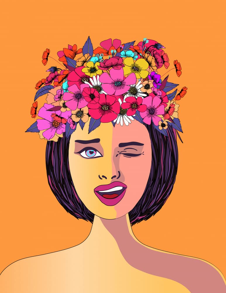 Pop Art Flower Girl by Nicholas — canvas wall art