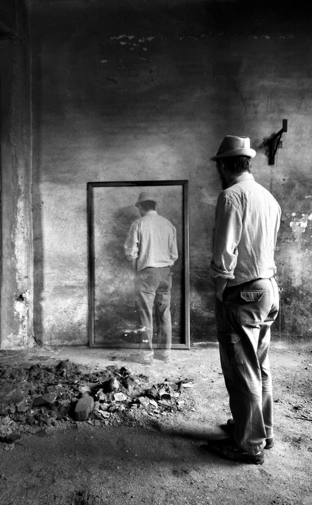 Man's Ghostly Reflection by Carlo Ferrara — canvas wall art