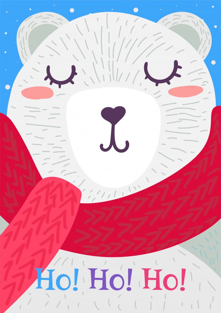 Ho Ho Ho Polar Bear by Marika Barsrsind — canvas wall art