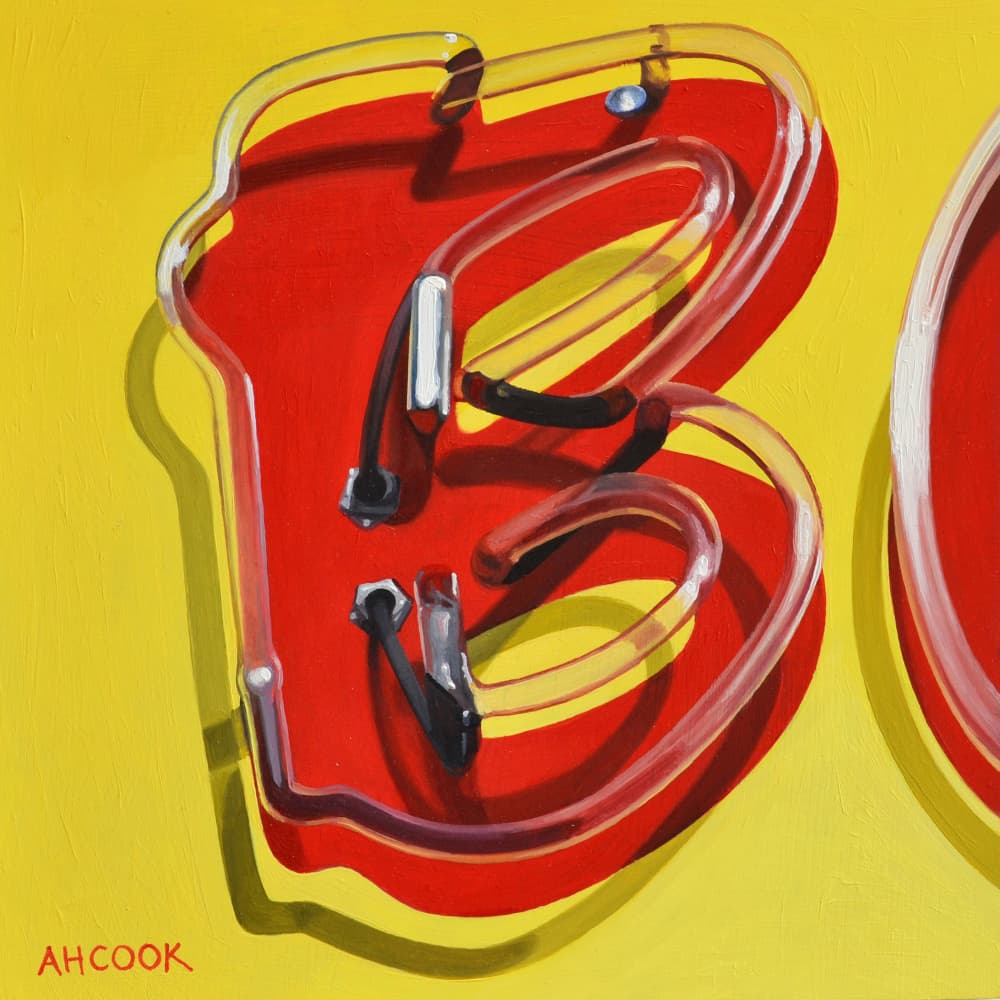 Bright Neon Letter B by Amanda Hope Cook — canvas wall art