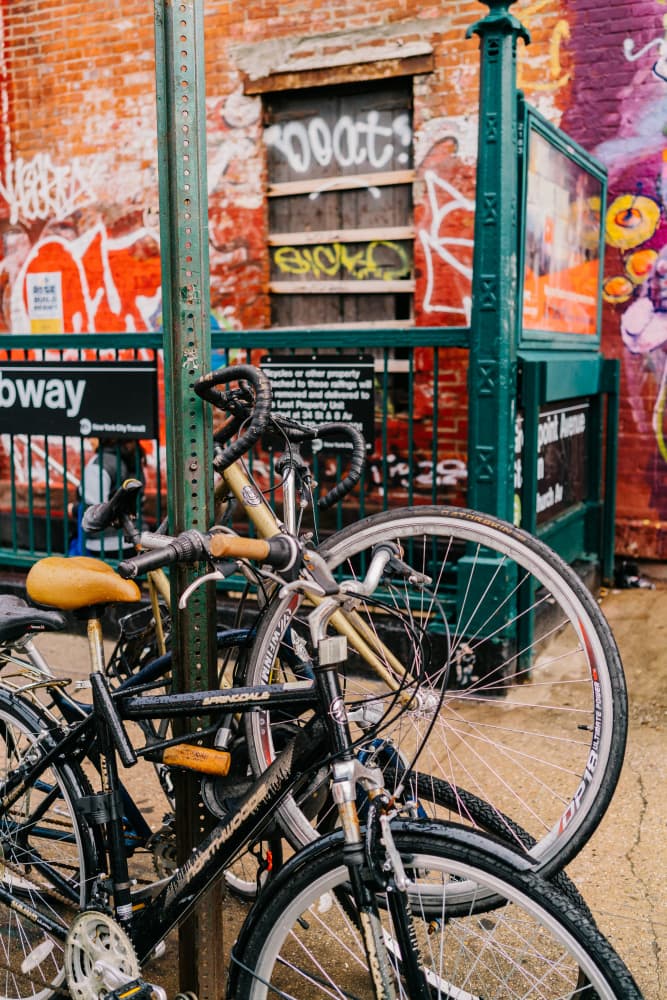 Urban Subway Bikes by Bethany Young — canvas wall art