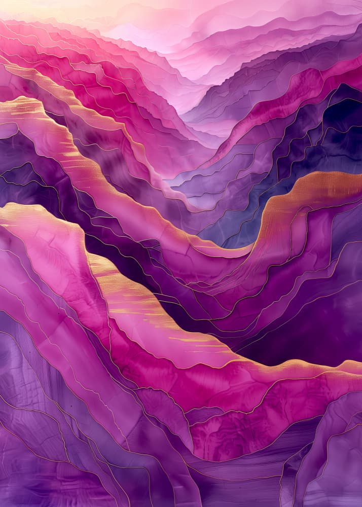 Vibrant Layered Mountains by Justyna Jaszke — canvas wall art