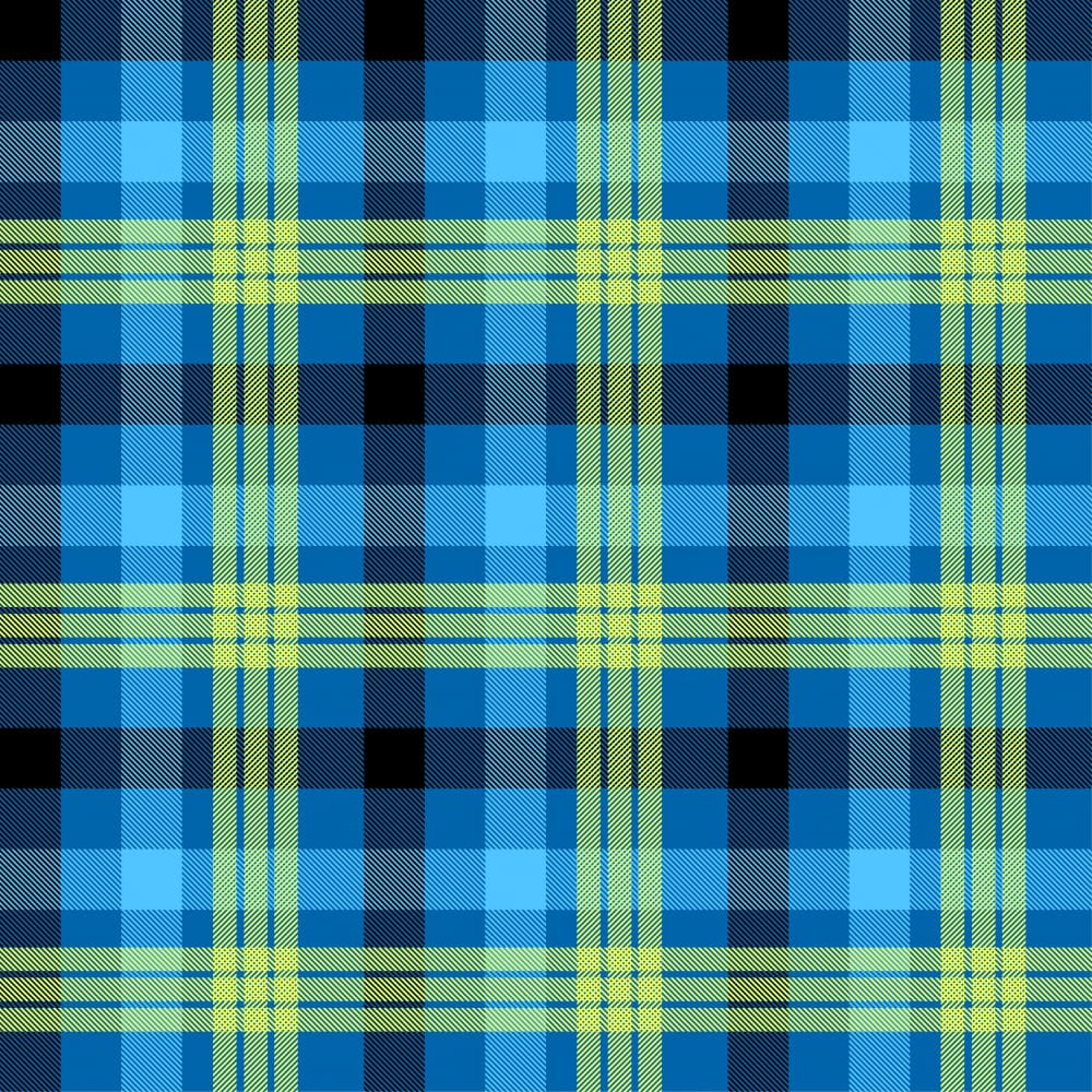 Vibrant Blue Green Plaid by Marika Barsrsind — canvas wall art