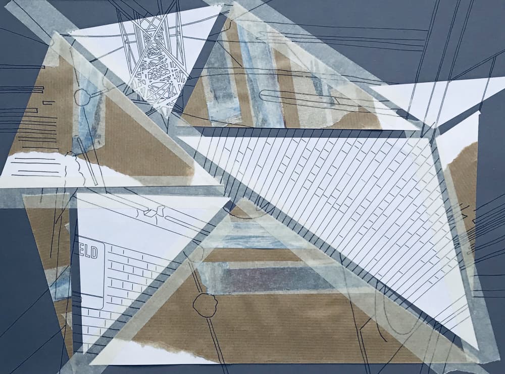 Urban Geometric Collage by kellymariesmith — canvas wall art