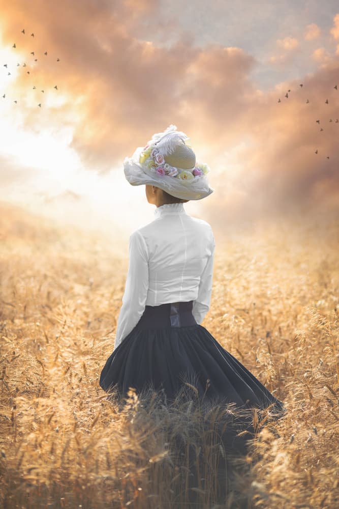 Woman in Golden Field by Ildiko Neer — canvas wall art