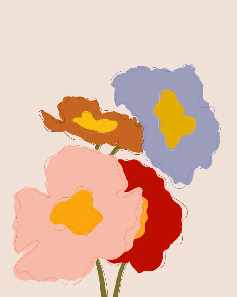 Colorful Abstract Flowers by Galaxy Eyes — canvas wall art