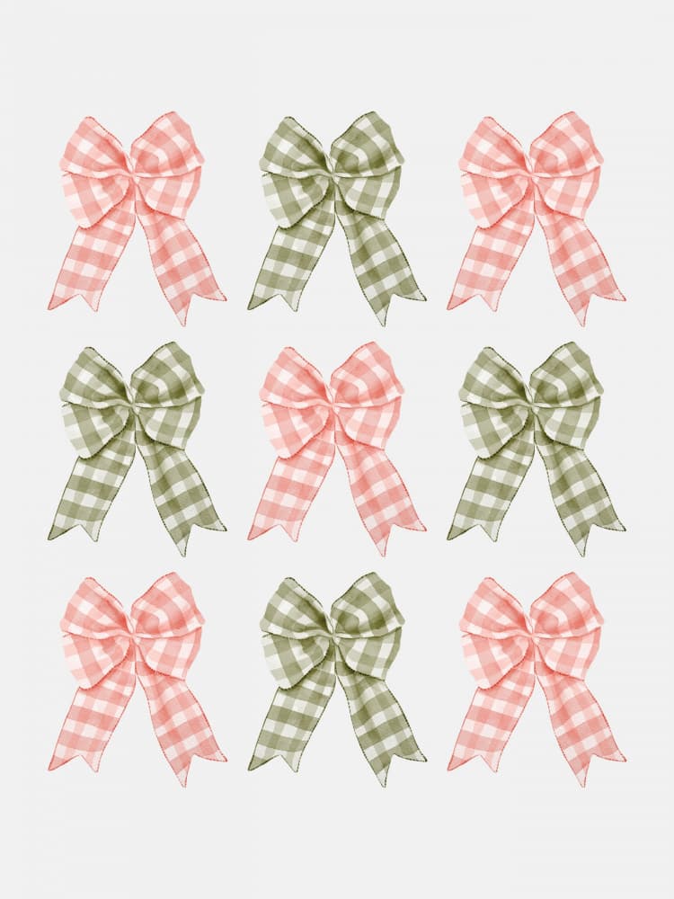 Sweet Gingham Bows by Jolly and Dash — canvas wall art