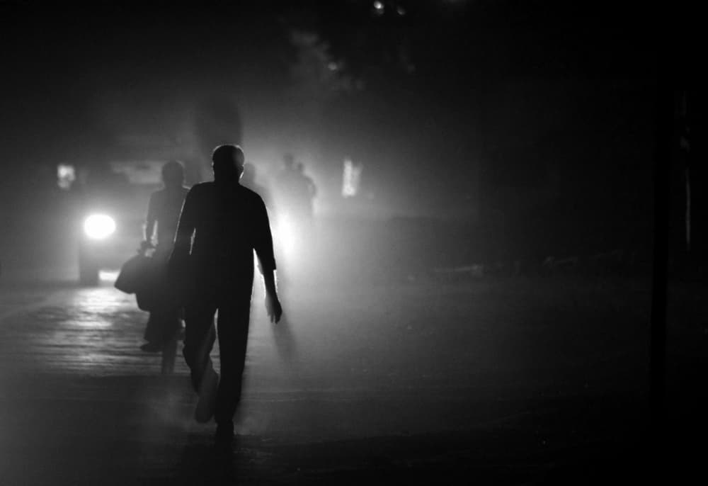 Night Walkers in Fog by Harsa Mitra — canvas wall art