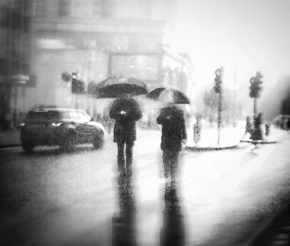 Rainy City Walk by Amer Jassim — canvas wall art