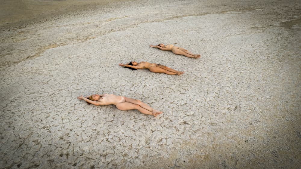 Three Women Dry Earth by Raul Ghiman — canvas wall art
