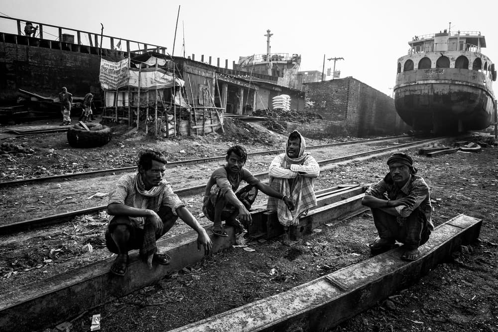 Shipyard Workers Resting by Joxe Inazio Kuesta Garmendia — canvas wall art