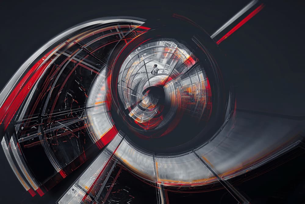 Red Spiral Architecture by MingLun Tsai (蔡明倫) — canvas wall art