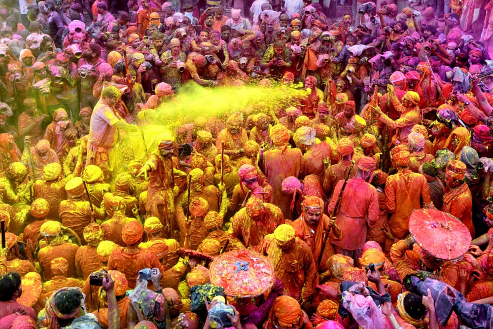 Holi Festival Colors by Shaibal Nandi — canvas wall art