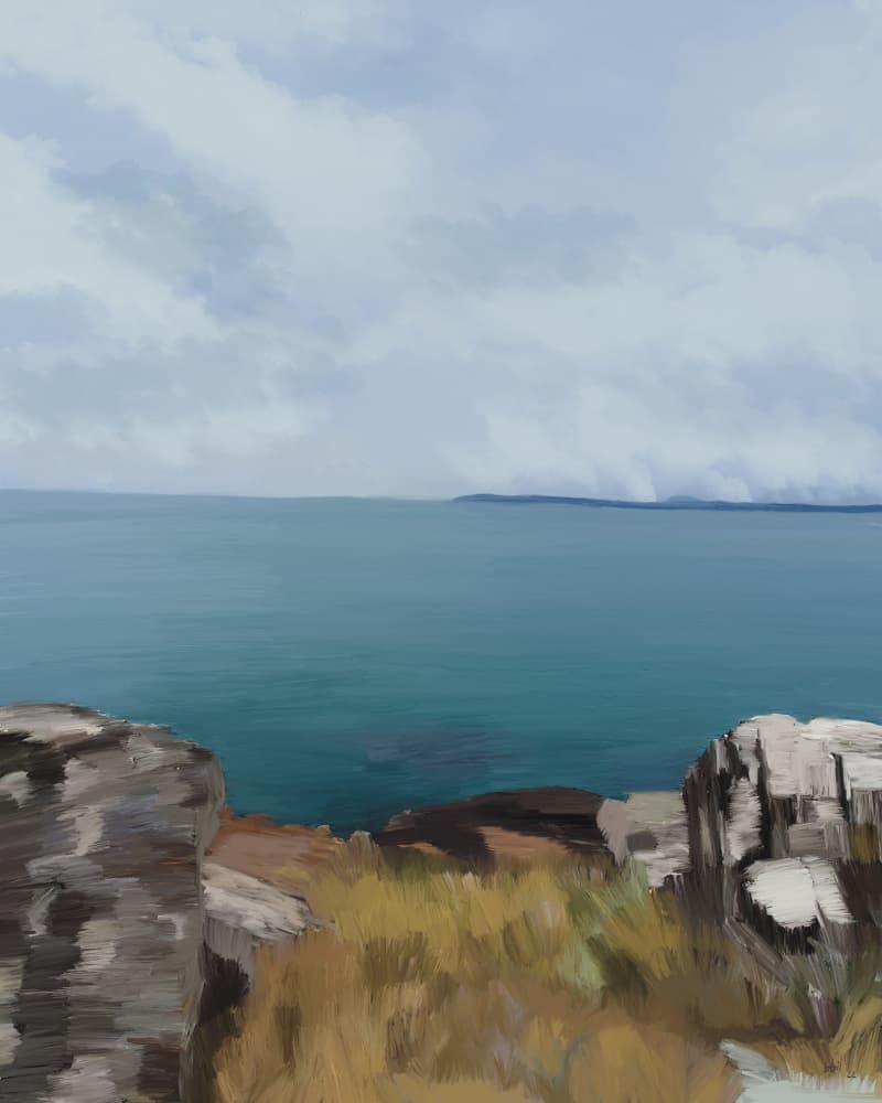 Clifftop Ocean View by GIovanna Gil Alves — canvas wall art
