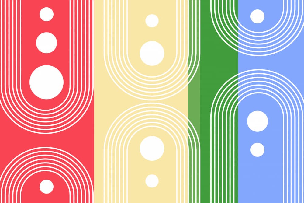 Colorful Geometric Arches by Sue Skellern — canvas wall art