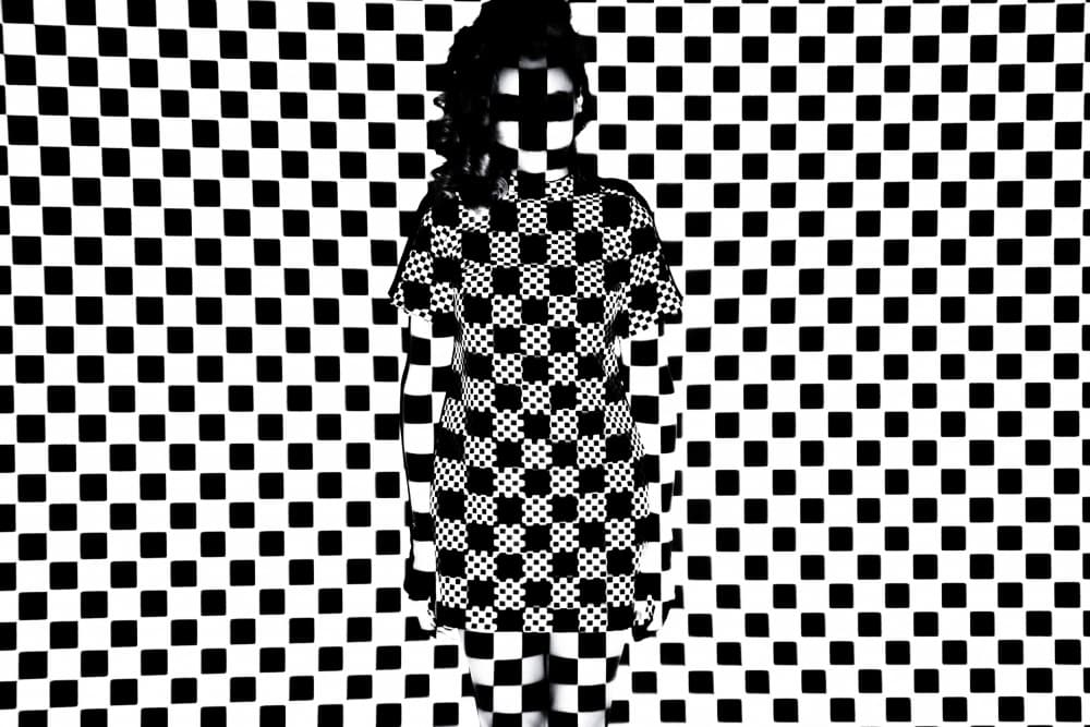 Checkered Woman Illusion by Afshin Saeidinia — canvas wall art
