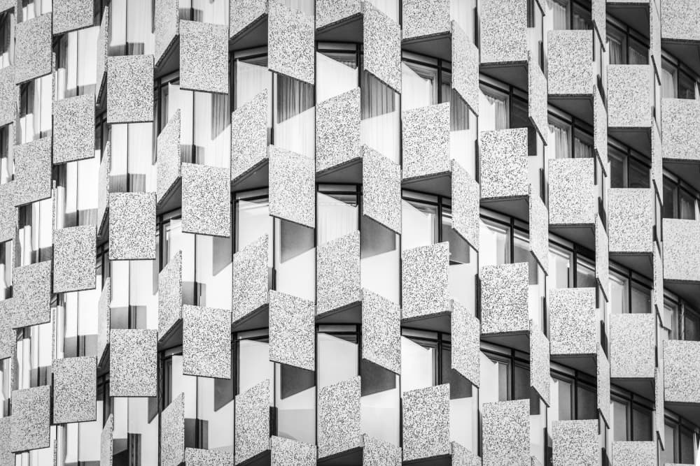 Geometric Facade Pattern by Juan José — canvas wall art