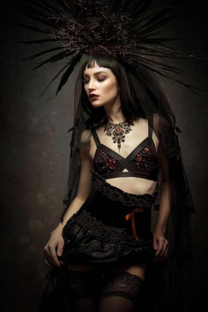 Gothic Feathered Beauty by Siegart — canvas wall art
