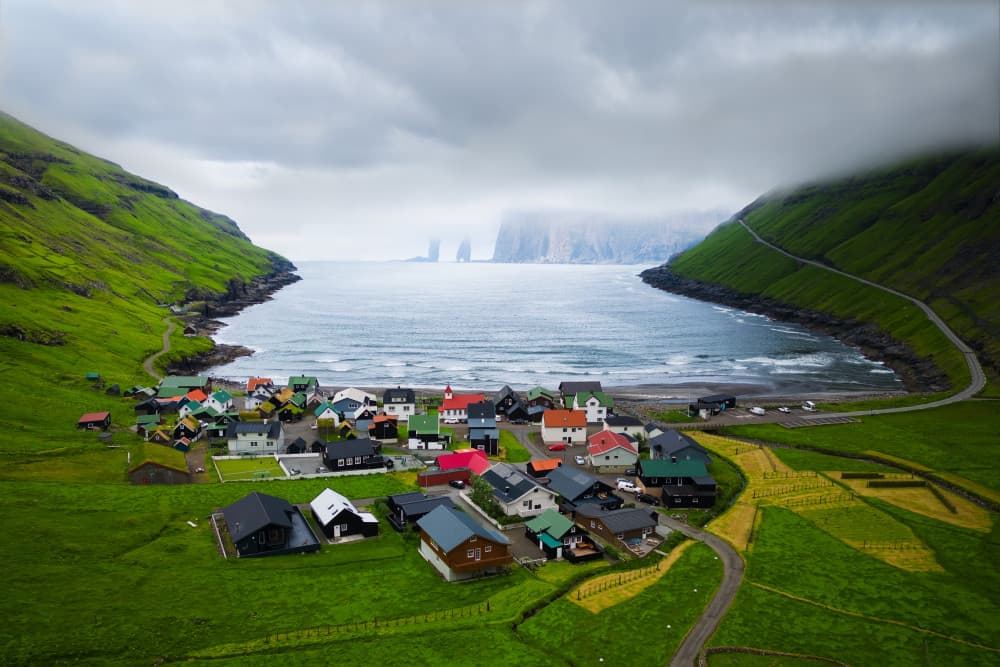 Coastal Village Faroe Islands by Dawn X W — canvas wall art