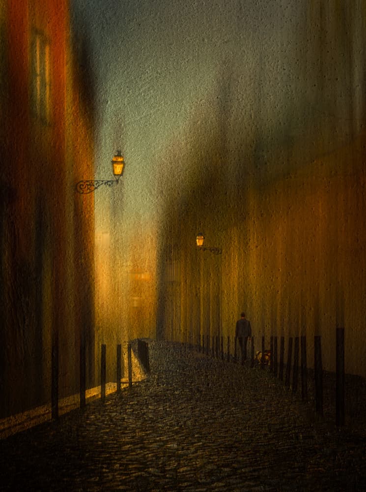 Mysterious Night Alley by Molly Fu APA — canvas wall art