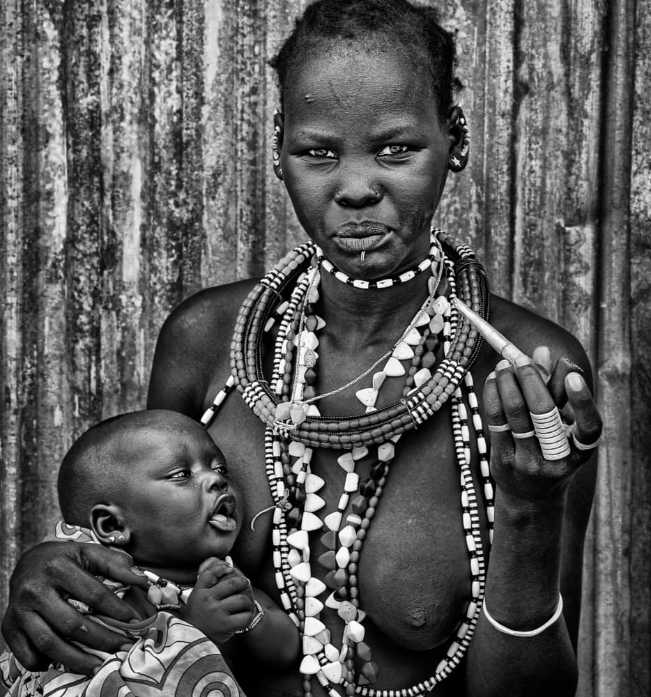 Tribal Mother and Child by Joxe Inazio Kuesta Garmendia — canvas wall art