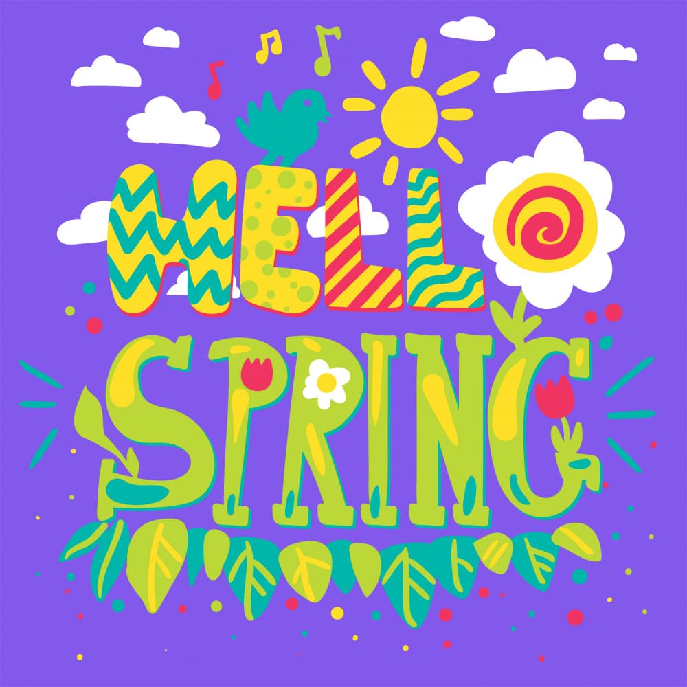 Vibrant Hello Spring by Marika Barsrsind — canvas wall art