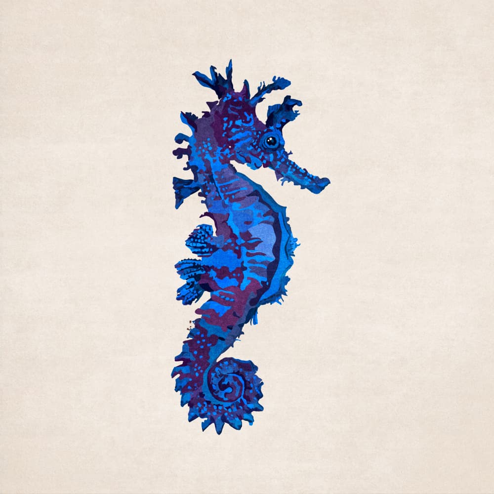 Azure Seahorse Dream by Emel Tunaboylu — canvas wall art