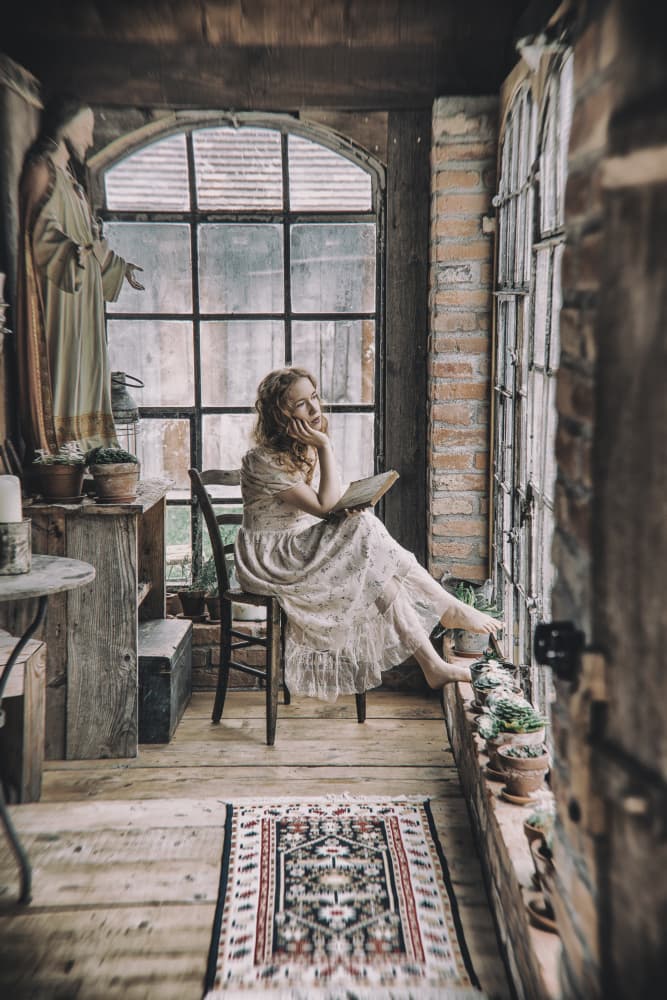 Rustic Sunroom Reader by Ruth Franke — canvas wall art
