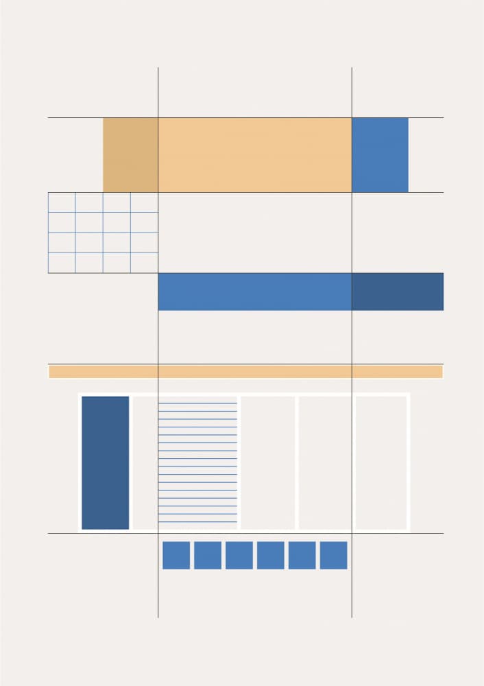 Geometric Blue Beige Study by FINE FINE STUFF — canvas wall art
