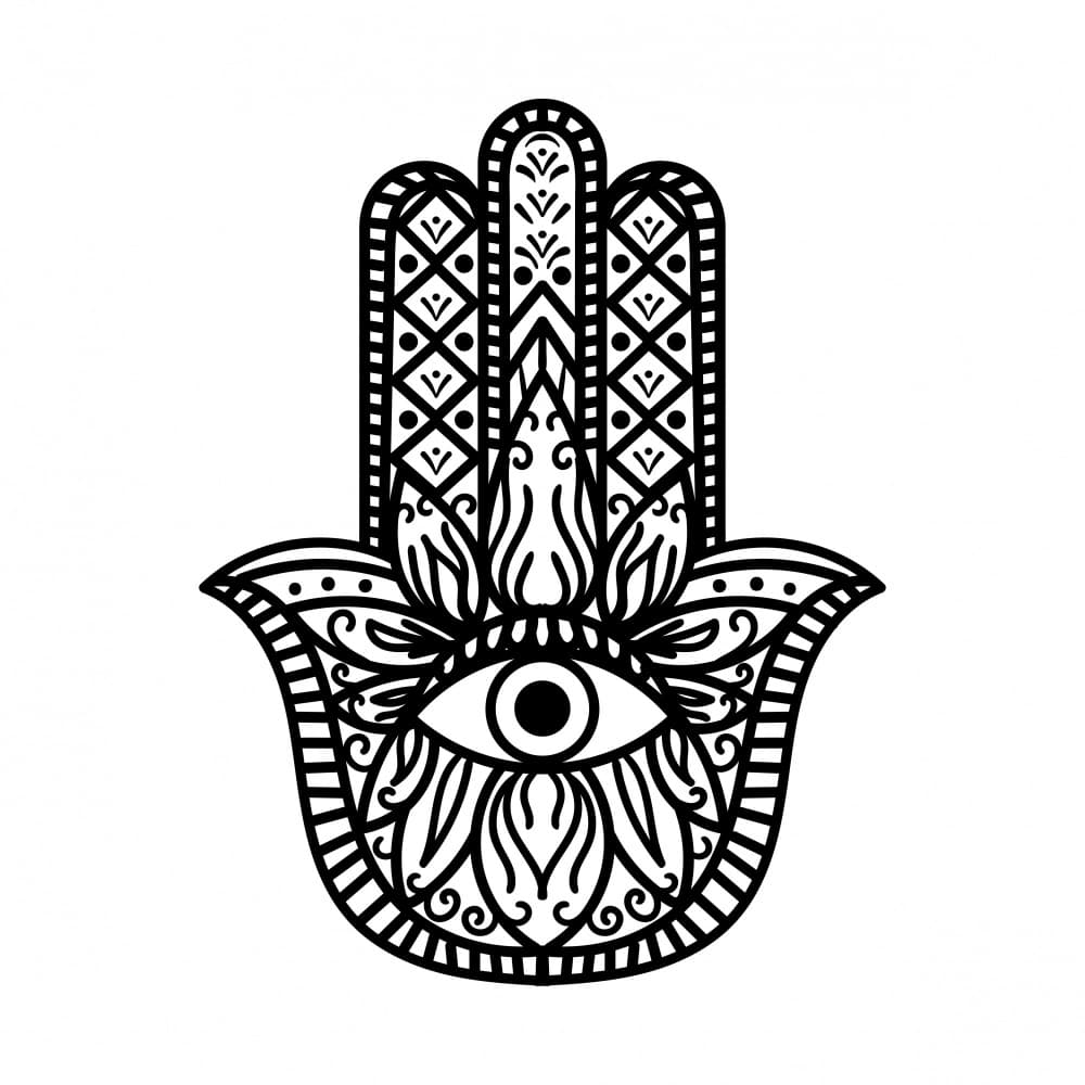 Spiritual Hamsa Hand by Marika Barsrsind — canvas wall art