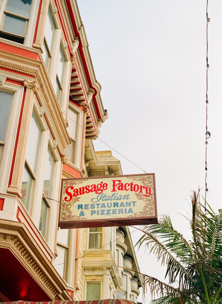 Vintage Sausage Factory Sign by Bethany Young — canvas wall art
