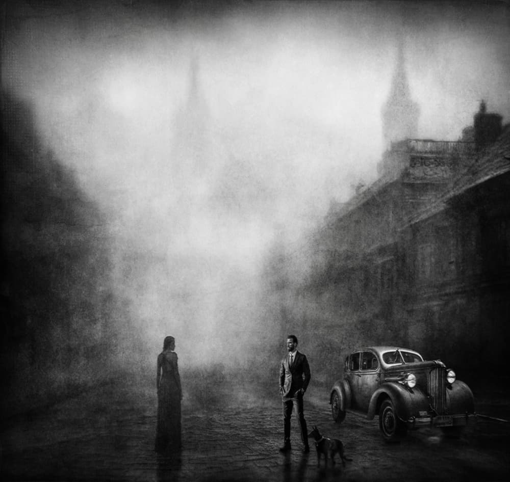 Mysterious City Encounter by Amer Jassim — canvas wall art