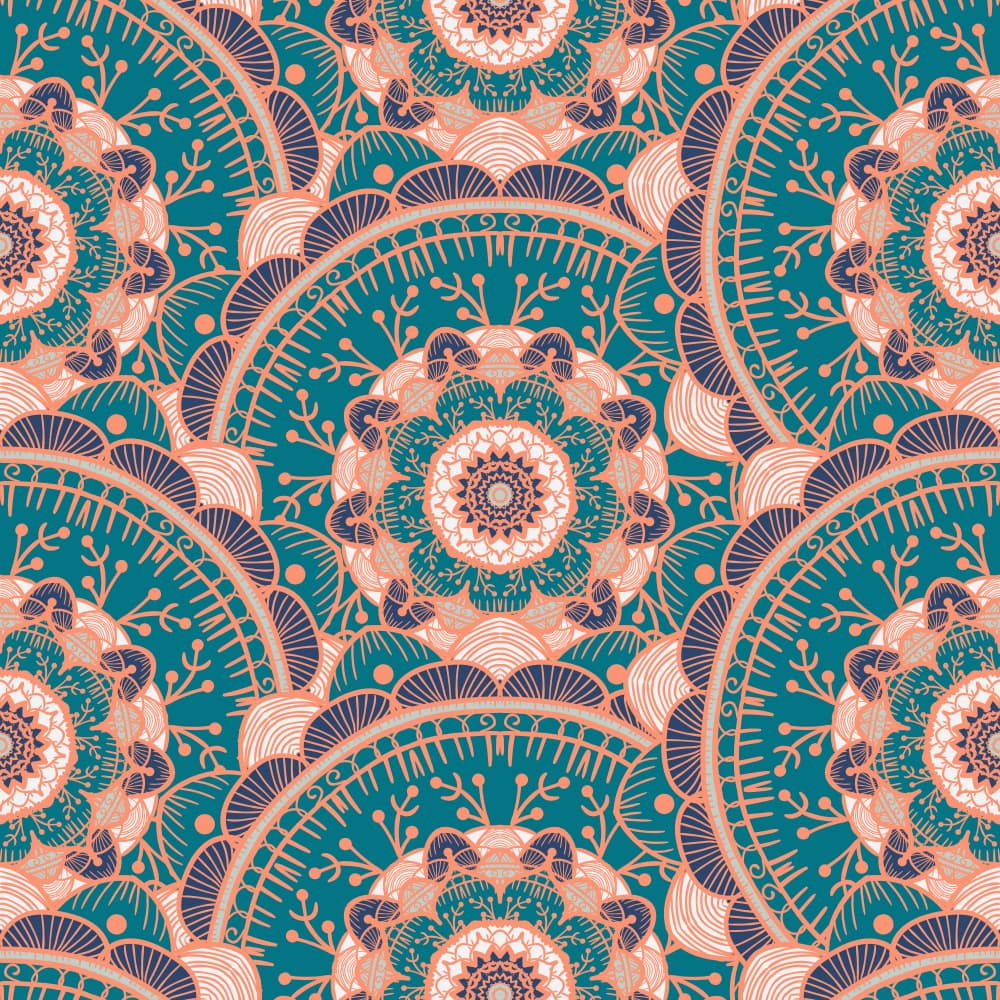 Boho Teal Mandala Bloom by Marika Barsrsind — canvas wall art
