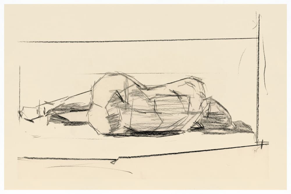 Reclining Nude Sketch by cartissi — canvas wall art