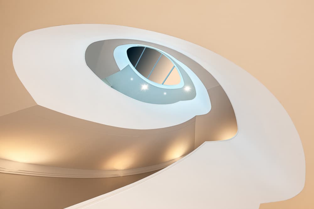 White Spiral Ascent by fotomarion — canvas wall art