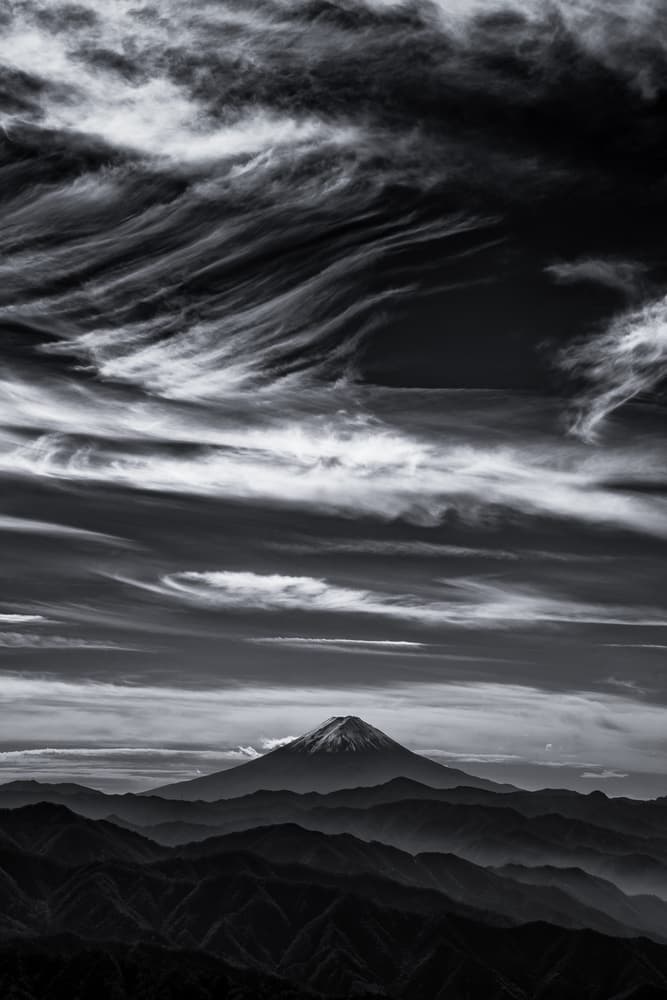 Mount Fuji Swirling Sky by Masayuki Nozaki — canvas wall art