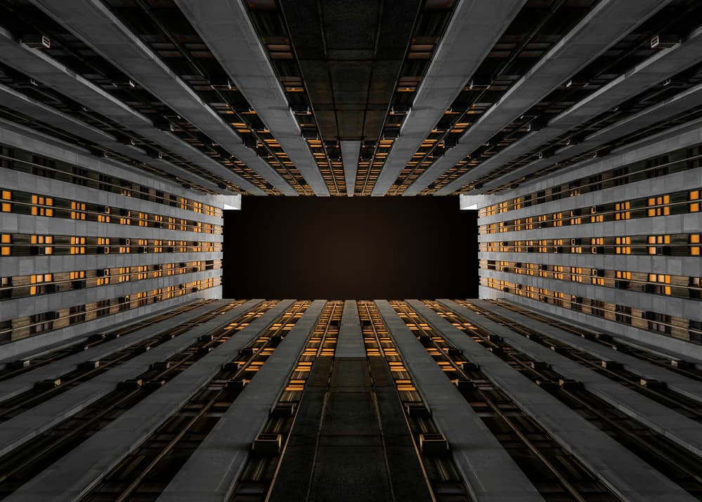 Modern Atrium Upward by Ibrahim Nabeel — canvas wall art