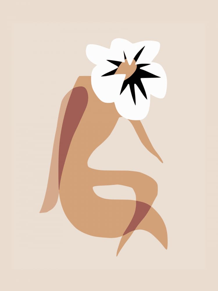 Boho Floral Silhouette by Little Dean — canvas wall art