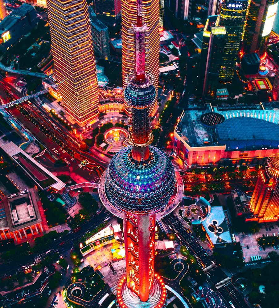 Shanghai Night Skyline by Carmine Chiriacò — canvas wall art
