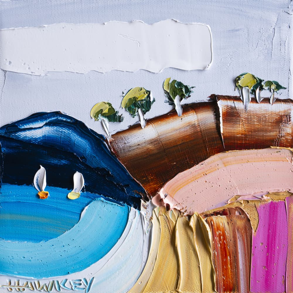 Vibrant Coastal Sailboats by Angela Hawkey — canvas wall art