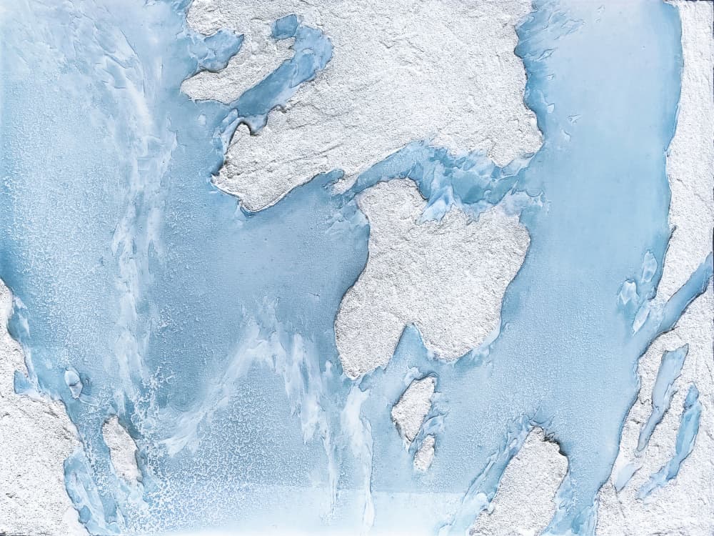 Glacial Blue Flow by Alyson Storms — canvas wall art